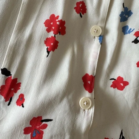 Reformation - Sheila Georgette Floral Print Midi Button Down Dress - Size 8 - Picture 14 of 14
